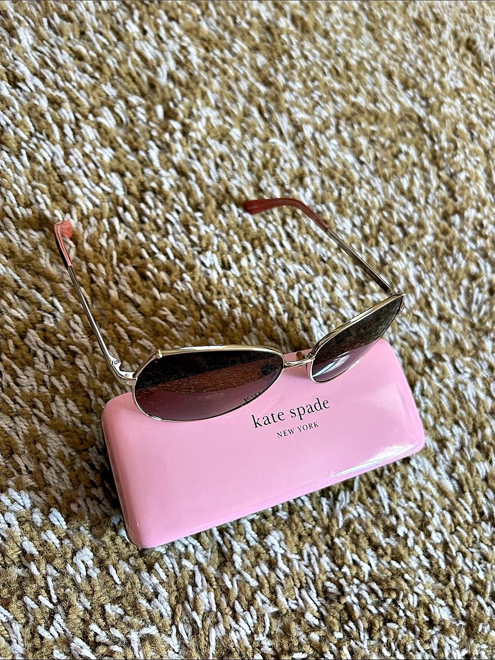 Kate Spade Gold-Tone Sunglasses in Pink